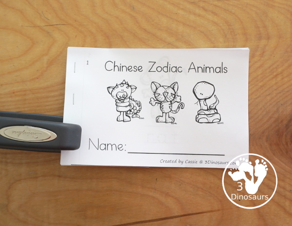 Chinese New Year Zodiac Animals Easy Reader Book with the 12 animals from the Chinese zodiac for kids to learn the names. - 3Dinosaurs.com