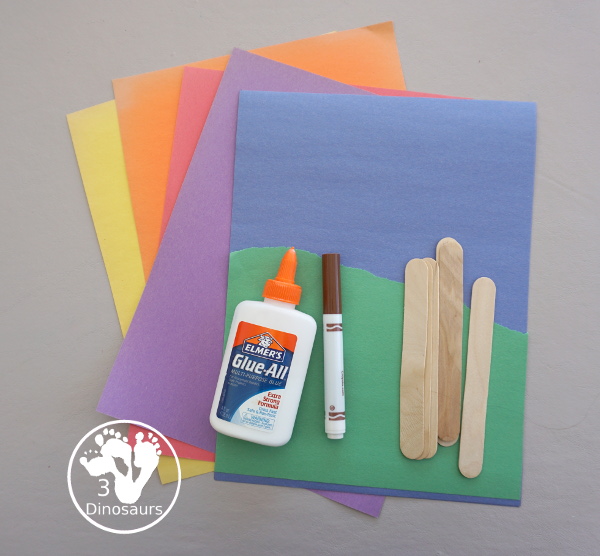 Torn Paper Truffula Trees - a fun fine motor craft to go with the book the Lorax - 3Dinosaurs.com