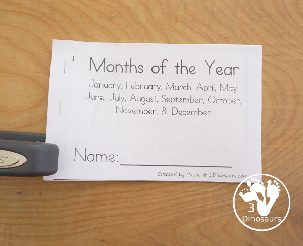 Free Months of the Year Easy Reader Book - a great 8 page book with a sentence to read about the months of the year with reading the words, tracing the word and writing the word. - 3Dinosaurs.com