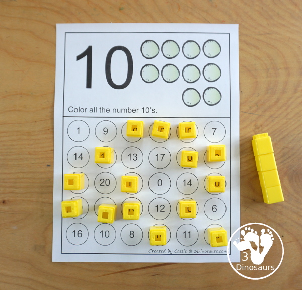 Free Number Find for 1 to 20 Numerical Numbers with 20 pages of free printable number worksheets for finding the numerical number - 3Dinosaurs.com