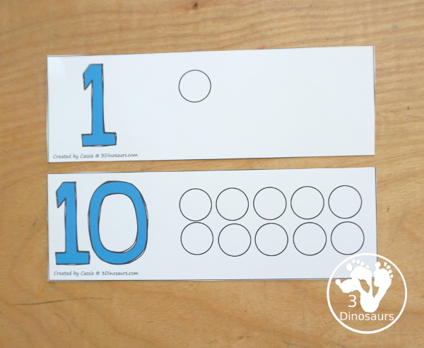 Free Number 1 to 1 Correspondence Printable has a number 1 to 1 correspondence book and a number 1 to 1 correspondence cards to use with kids working on counting. 3Dinosaurs.com