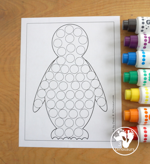 Free Penguin Fine Motor Mats - you have three penguin fine motor mats. You have a penguin template, penguin tracing, and penguin dot marker mat. All great for a penguin fine motor center activities. - 3Dinosaurs.com