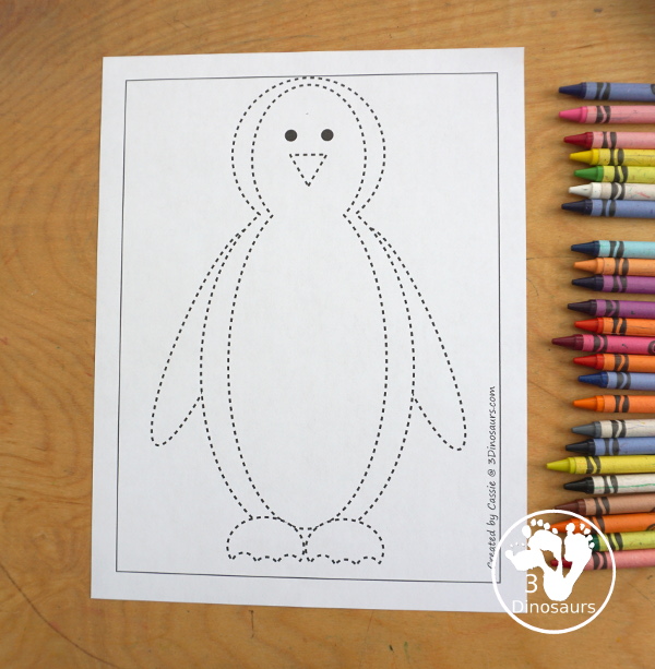 Free Penguin Fine Motor Mats - you have three penguin fine motor mats. You have a penguin template, penguin tracing, and penguin dot marker mat. All great for a penguin fine motor center activities. - 3Dinosaurs.com