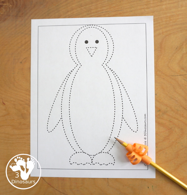 Free Penguin Fine Motor Mats - you have three penguin fine motor mats. You have a penguin template, penguin tracing, and penguin dot marker mat. All great for a penguin fine motor center activities. - 3Dinosaurs.com