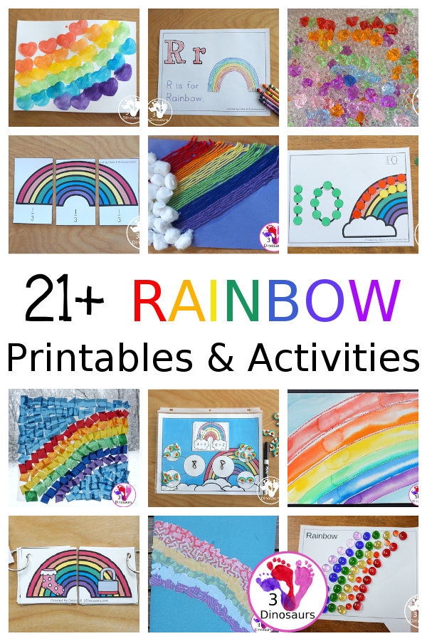 Rainbow Printables & Activities on 3Dinosaurs.com