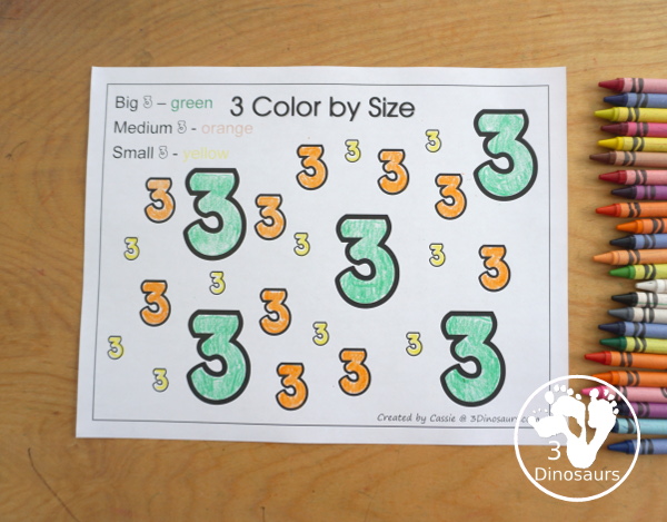 Free Romping and Roaring Number 3 Pack - with number 3 worksheets, number 3 puzzles, number 3 handwriting, number 3 dot marker worksheets and more for PreK and kindergarten age kids with a frog theme. - 3Dinosaurs.com