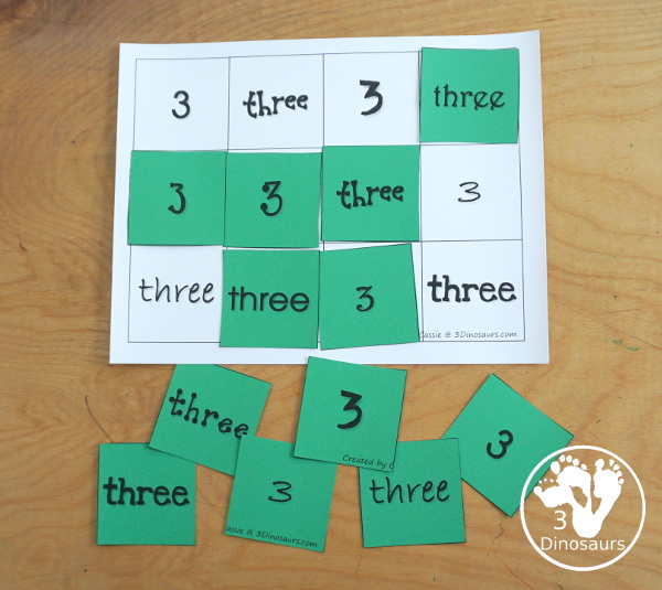 Free Romping and Roaring Number 3 Pack - with number 3 worksheets, number 3 puzzles, number 3 handwriting, number 3 dot marker worksheets and more for PreK and kindergarten age kids with a frog theme. - 3Dinosaurs.com