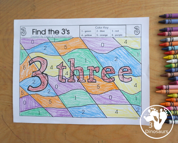 Free Romping and Roaring Number 3 Pack - with number 3 worksheets, number 3 puzzles, number 3 handwriting, number 3 dot marker worksheets and more for PreK and kindergarten age kids with a frog theme. - 3Dinosaurs.com