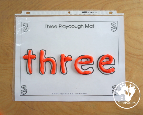 Free Romping and Roaring Number 3 Pack - with number 3 worksheets, number 3 puzzles, number 3 handwriting, number 3 dot marker worksheets and more for PreK and kindergarten age kids with a frog theme. - 3Dinosaurs.com