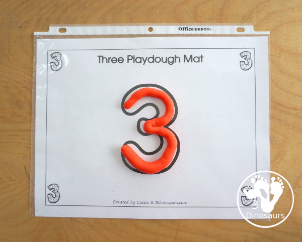 Free Romping and Roaring Number 3 Pack - with number 3 worksheets, number 3 puzzles, number 3 handwriting, number 3 dot marker worksheets and more for PreK and kindergarten age kids with a frog theme. - 3Dinosaurs.com