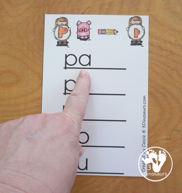 Free ABC Phonic Ladders - with a consonant vowel blend with all the combinations for kids to work on blending the beginning sound with a vowel sound. Plus, building and making words with the phonics ladders.- 3Dinosaurs.com