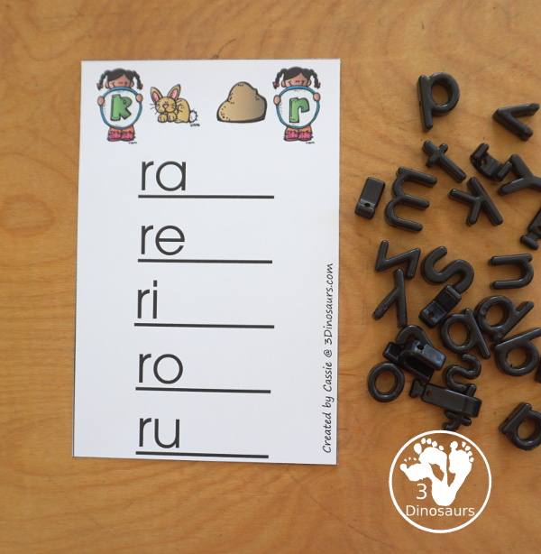 Free ABC Phonic Ladders - with a consonant vowel blend with all the combinations for kids to work on blending the beginning sound with a vowel sound. Plus, building and making words with the phonics ladders.- 3Dinosaurs.com