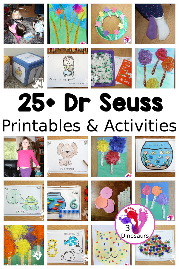 25 Fun Dr Seuss Activities - with gross motor, sensory bin, and crafts  - 3Dinosaurs.com