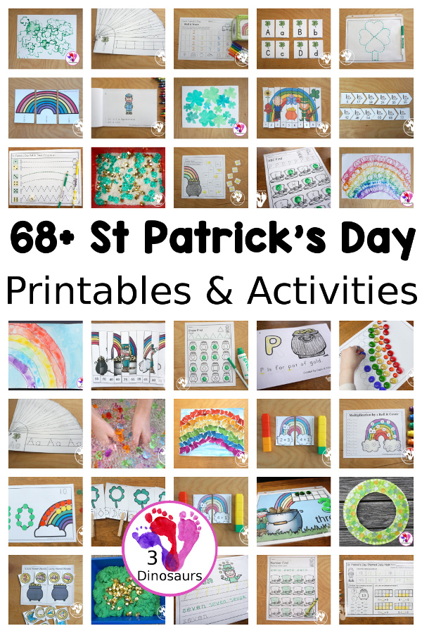 65+ St Patrick's Day Printables & Activities on 3 Dinosaurs: themed packs, writing, math, sensory bins, hands-on activities and more - 3Dinosaurs.com