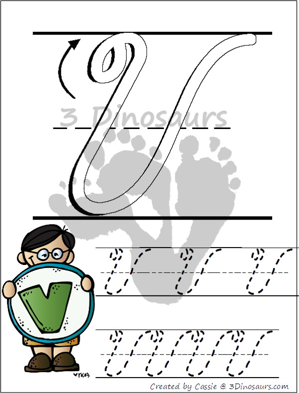 FREE ABC Uppercase Cursive Tracing Pages with Playdough Mats - 3Dinosaurs.com