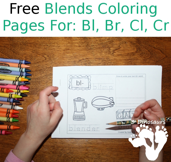 Free Blends Coloring Pages: Bl, Br, Cl, Cr - 3Dinosaurs.com