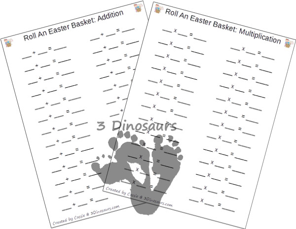 Free Roll An Easter Basket Printable - 3Dinosaurs.com