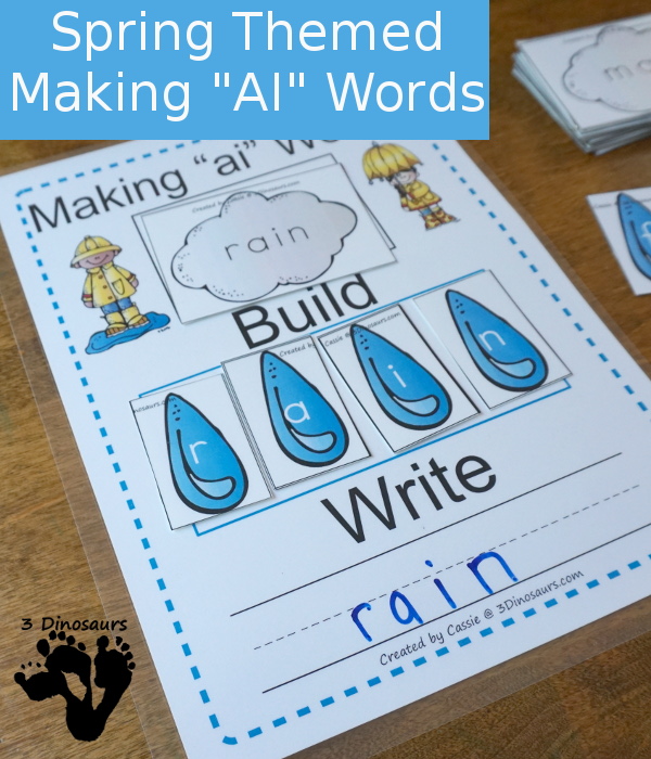 Free Rain Themed Word Building with 