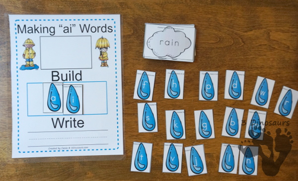 Free Rain Themed Word Building with 