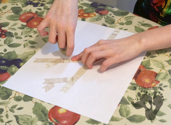 Spring Themed Washi Tape Tree is a great fine motor craft that kids can make - 3Dinosaurs.com