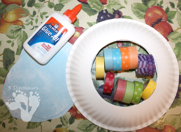Fun Fine Motor Craft: Washi Tape Rainbow Wreaths - these are great for spring or St. Patrick's day - 3Dinosaurs.com