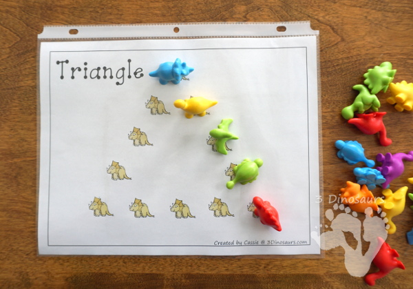 Free Fun Hands-On Dinosaur Shape Mats - 10 shape mats for kids to learn their shapes with - 3Dinosaurs.com