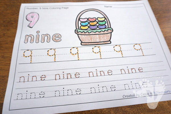 No-Prep Easter Themed Number Color and Trace - easy no-prep printables with three fun Easter themes 44 pages for each set with two options for the numbers tracing or writing $ - 3Dinosaurs.com #noprepprintable #easterprintables #numbersforkids