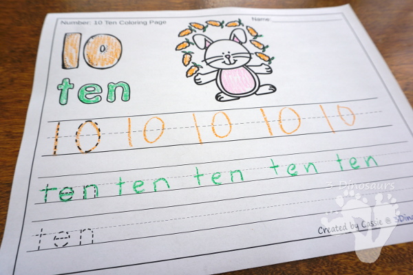 No-Prep Easter Themed Number Color and Trace - easy no-prep printables with three fun Easter themes 44 pages for each set with two options for the numbers tracing or writing $ - 3Dinosaurs.com #noprepprintable #easterprintables #numbersforkids