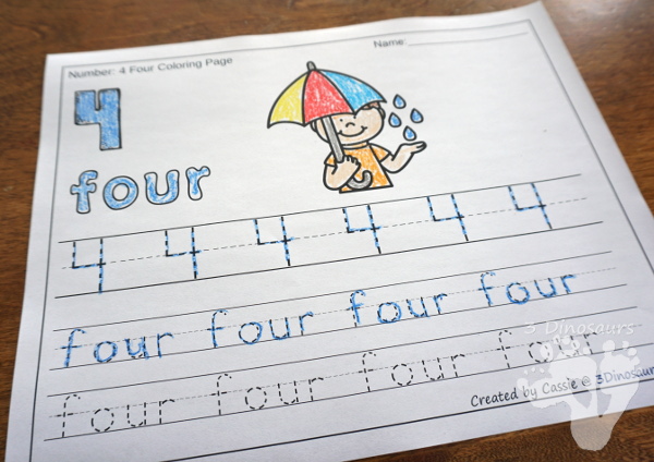 No-Prep Spring Themed Number Color and Trace - easy no-prep printables with five fun spring themes 44 pages for each set with two options for the numbers tracing or writing $ - 3Dinosaurs.com #noprepprintable #springprintables #numbersforkids