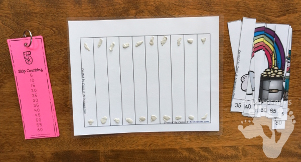 Free Hands-On St Patrick's Day Skip Counting Puzzles - work on skip counting by 5 with these fun puzzles. - 3Dinosaurs.com