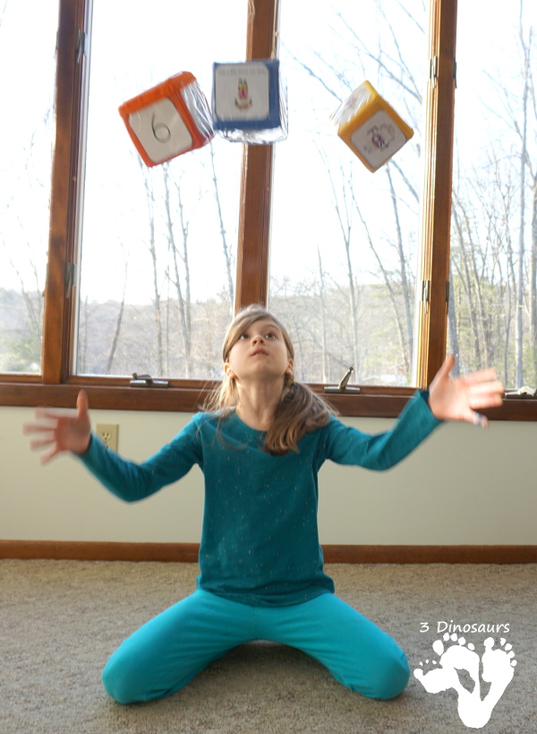 Free Hopping Gross Motor Dice -  6 movements with speed dice included with dice and dice inserts - 3Dinosaurs.com