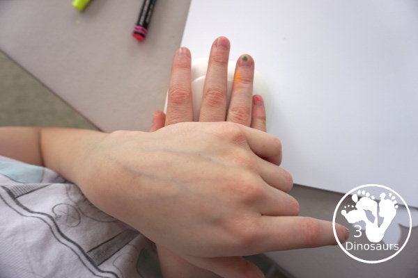 Flower Themed Paper Plate Wreath: Oil Pastels - fun and easy wreaths to make at any time using flower punches and paper plates - 3Dinosaurs.com