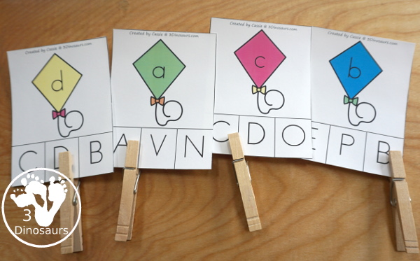 Spring Activities Pack with Prewriting, Shapes, ABCs, and Numbers - 191 pages of activities with no-prep pages, clip cards and tracing strips to help with learning skills with cute kites - 3Dinosaurs.com