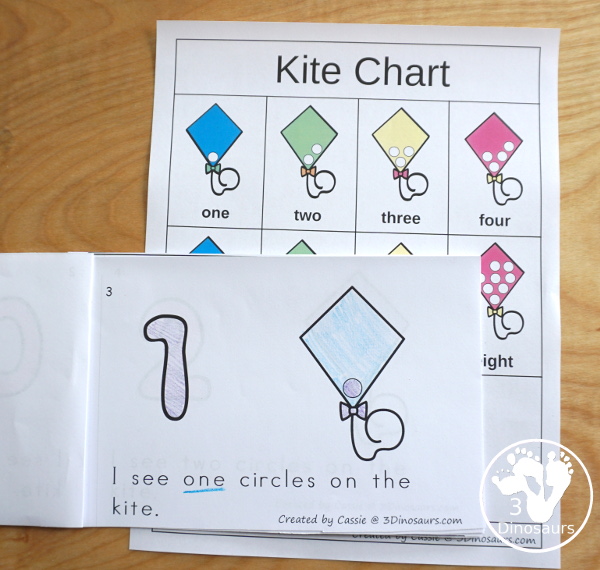 Spring Activities Pack with Prewriting, Shapes, ABCs, and Numbers - 191 pages of activities with no-prep pages, clip cards and tracing strips to help with learning skills with cute kites - 3Dinosaurs.com