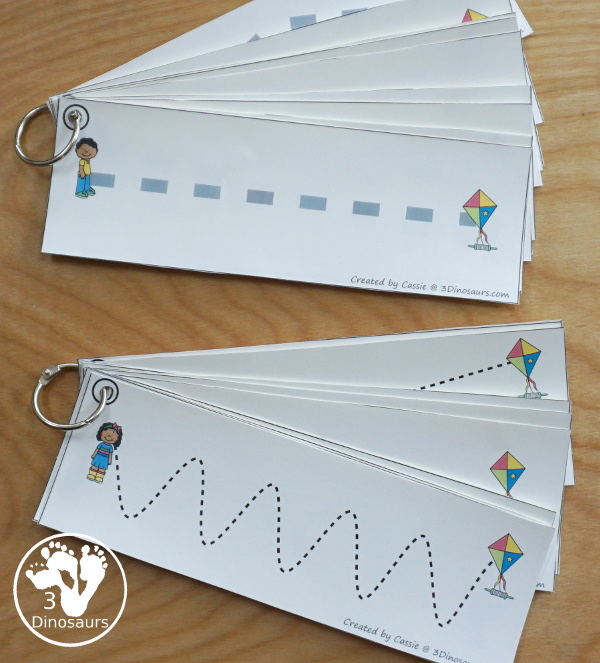 Spring Activities Pack with Prewriting, Shapes, ABCs, and Numbers - 191 pages of activities with no-prep pages, clip cards and tracing strips to help with learning skills with cute kites - 3Dinosaurs.com