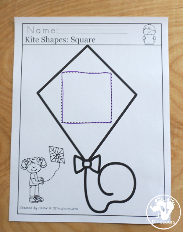 Spring Activities Pack with Prewriting, Shapes, ABCs, and Numbers - 191 pages of activities with no-prep pages, clip cards and tracing strips to help with learning skills with cute kites - 3Dinosaurs.com