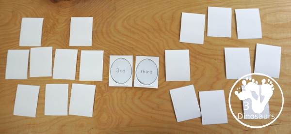 Free Easter Egg Ordinal Number - working on ordinal numbers from 1 to 10 for kids with matching cards and a worksheet - 3Dinosaurs.com