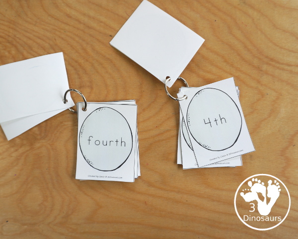 Free Easter Egg Ordinal Number - working on ordinal numbers from 1 to 10 for kids with matching cards and a worksheet - 3Dinosaurs.com