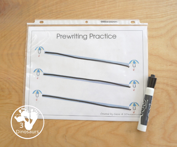 Free Romping & Roaring U Pack Letter Pack: U is for Umbrella - a letter U pack that has prewriting, finding letters, tracing letters, coloring pages, shapes, puzzles and more - 3Dinosaurs.com