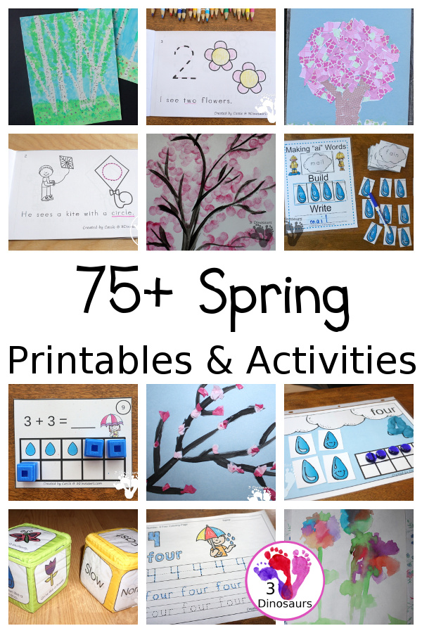 Spring Activities & Printables on 3Dinosaurs.com