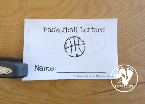 Free Basketball ABC Easy Reader Book - with tracing lower letters and 5 themes in the book for kids to use in kindergarten and prek  - 3Dinosaurs.com