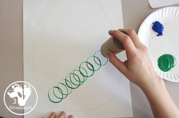 Paper Roll Painted Easter Eggs - a fun easter craft that kids can do that is simple and easy to set up with paper, paints and paper rolls - 3Dinosaurs.com