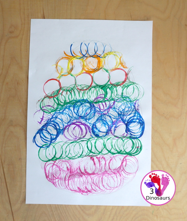 Paper Roll Painted Easter Eggs - a fun easter craft that kids can do that is simple and easy to set up with paper, paints and paper rolls - 3Dinosaurs.com