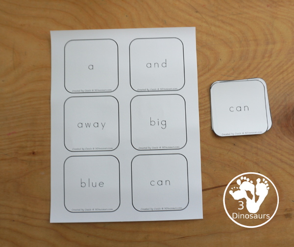Free Cube Sight Word Flashcards - All 220 Dolch Sight Words - 6 cube cards on each page with cards for eash Dolch sight word list: preprimer, primer, first grade, second grade, and third grade - 3Dinosaurs.com