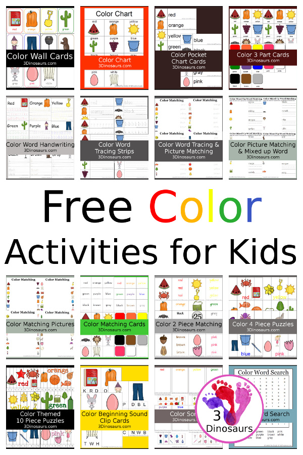 Free Color Printable Activities! - 16 free color printables you can use with kids.