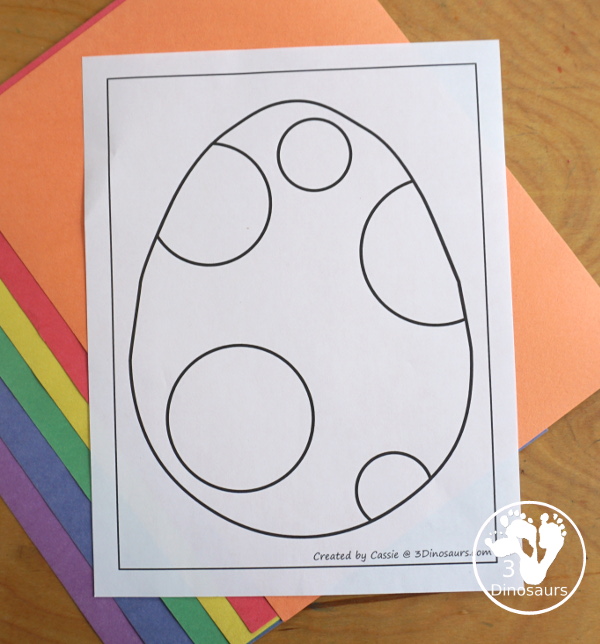Free Dinosaur Egg Fine Motor Mats -has four fine motor mats. You have a dinosaur egg template, dinosaur egg tracing, dinosaur egg dot marker, and dinosaur egg cotton swab printables. - 3Dinosaurs.com