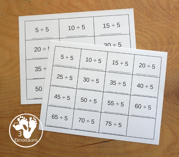 Pencil Division Spin & Cover has Division 1 to 12 and 1 to 15 with division flashcards for each number set. - 3Dinosaurs.com