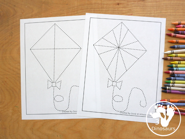 Free Kite Fine Motor Mat - a fun fine motor mat set for spring. You have kite templates, kite tracing, kite dot markers, and kite q-tip printables. All fun to use for a spring theme for fine motor centers of different kids.- 3Dinosaurs.com