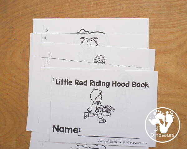 Free Little Red Riding Hood Easy Reader Book with tracing. This enjoyable 10-page book features various words from the story for kids to trace and then read the corresponding sentences. It is a super simple, easy reader book for children based on the Little Red Riding Hood story. - 3Dinosaurs.com