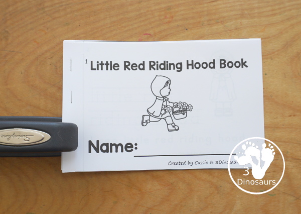Free Little Red Riding Hood Easy Reader Book with tracing. This enjoyable 10-page book features various words from the story for kids to trace and then read the corresponding sentences. It is a super simple, easy reader book for children based on the Little Red Riding Hood story. - 3Dinosaurs.com